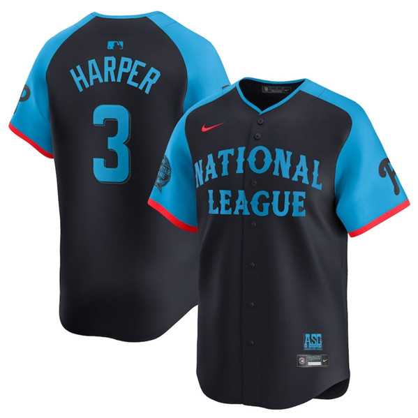 Mens National League #3 Bryce Harper Navy 2024 All-Star Limited Stitched Baseball Jersey->2024 mlb all-star->MLB Jersey